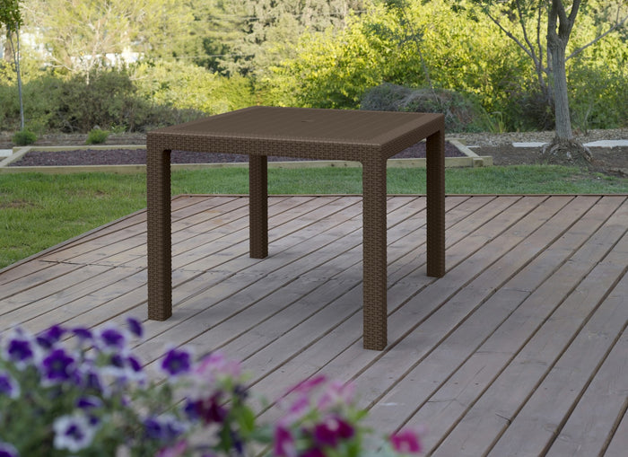 keter tavolo in resina polirattan "melody 94" cm 94x94x74h marrone cod:ferx.4806