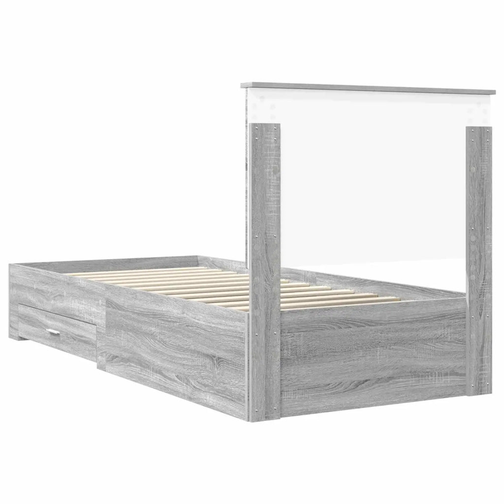 Struttura del letto Grigio Sonoma 90 x 200 cm Legno multistrato