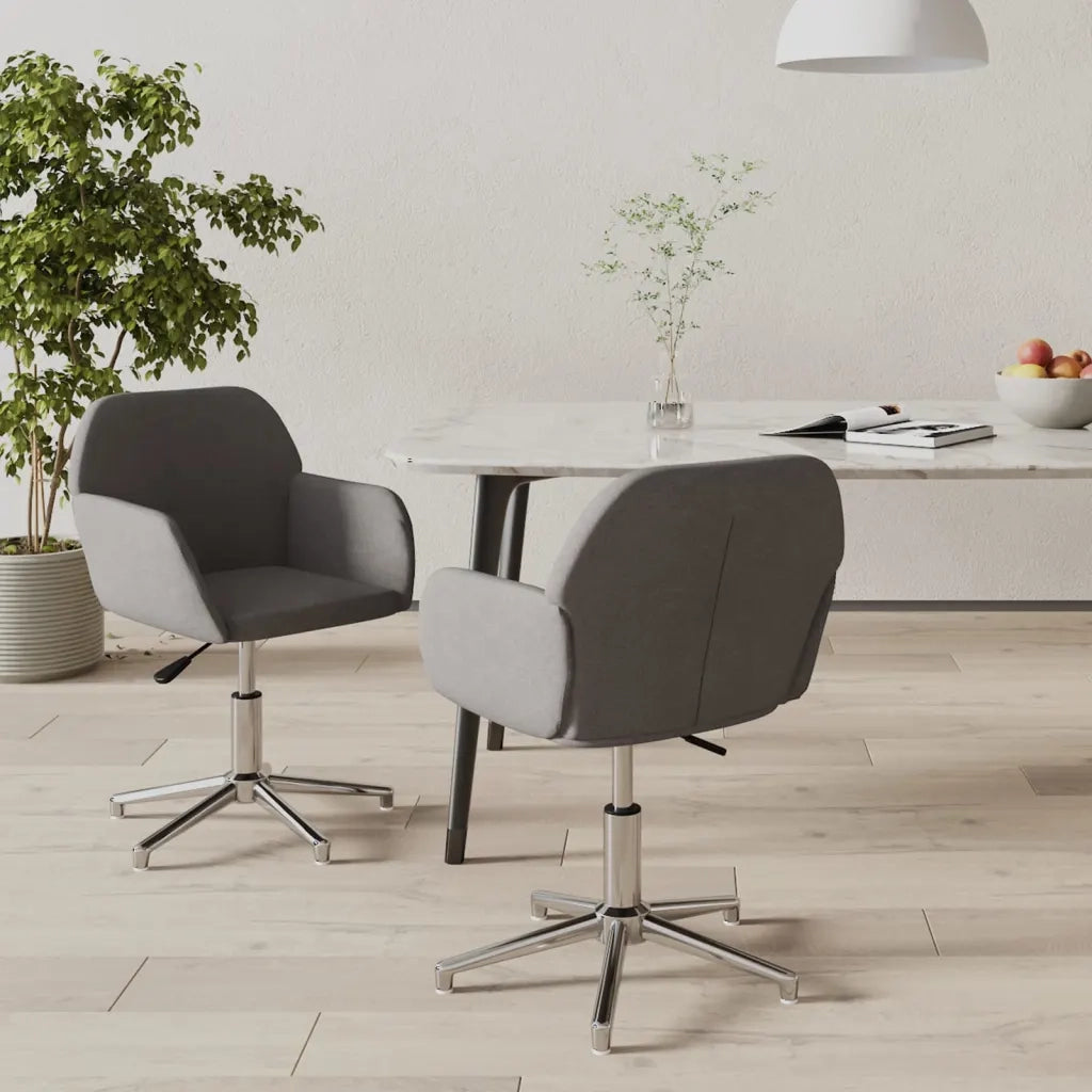 Sedie da Pranzo Girevoli 2 pz Grigio Chiaro in Tessuto 3103030