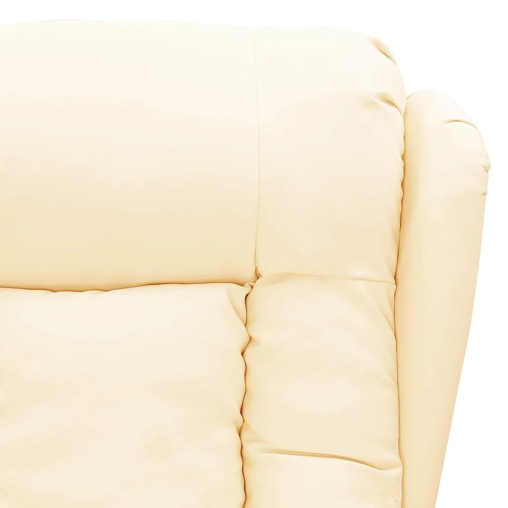Divano Sedia-Poltrona Reclinabile Crema in Similpelle 367712