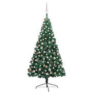 Set Albero Natale Artificiale a MetÃ  LED e Palline Verde 180cm  cod mxl 19919