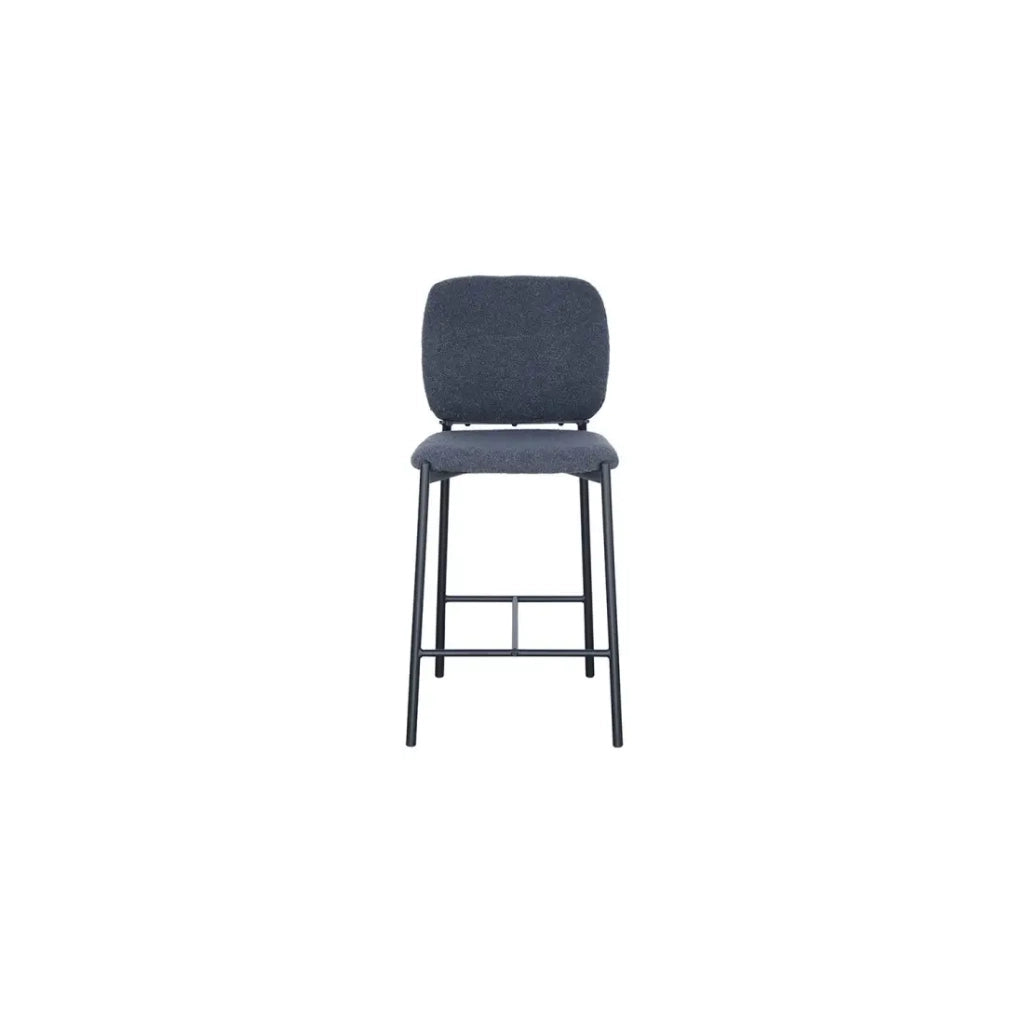 Sedia da banco RITA - Tessuto grigio scuro - Gambe in metallo nero - Altezza 99 cm - Stile design/industriale