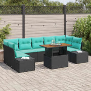 Set Divano da Giardino 8 pz Nero Poly Rattan 3358671