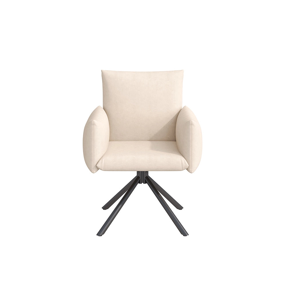 Sedia-Xylo-Lotto 6 girevole 360?? velluto beige supporto lombare