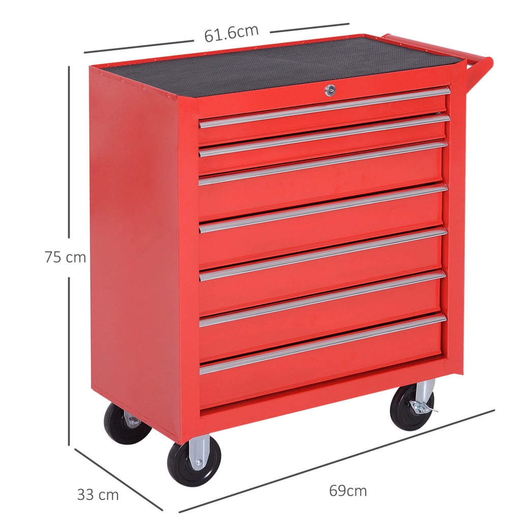 Carrello Porta Attrezzi con 7 Cassetti ¨C Minimal ¨C Rosso