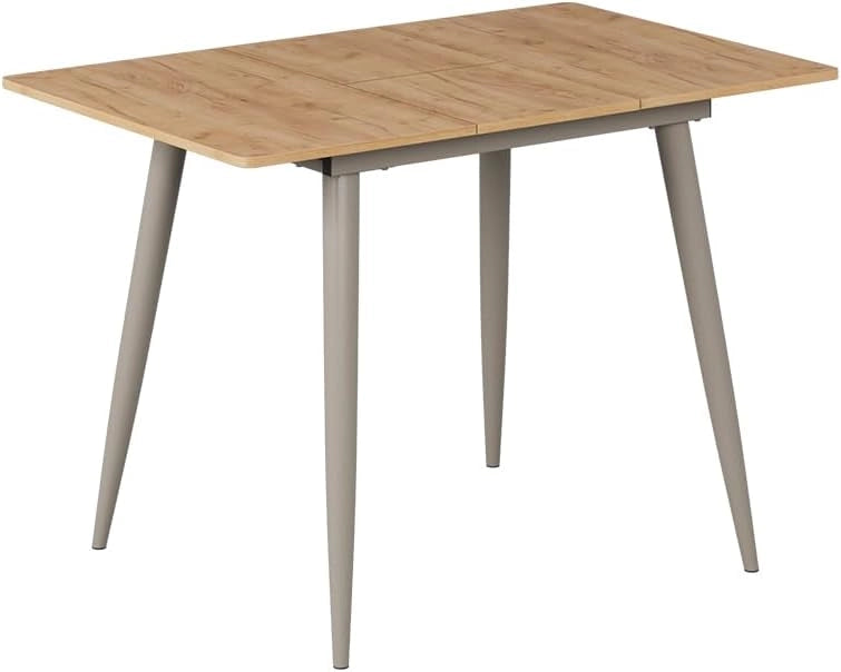 tavolo da pranzo allungabile Beaver, Rovere Goldkraft/Grigio, 80 x 70 cm Estensibile, per un utilizzo flessibile come tavolo da pranzo o da lavoro