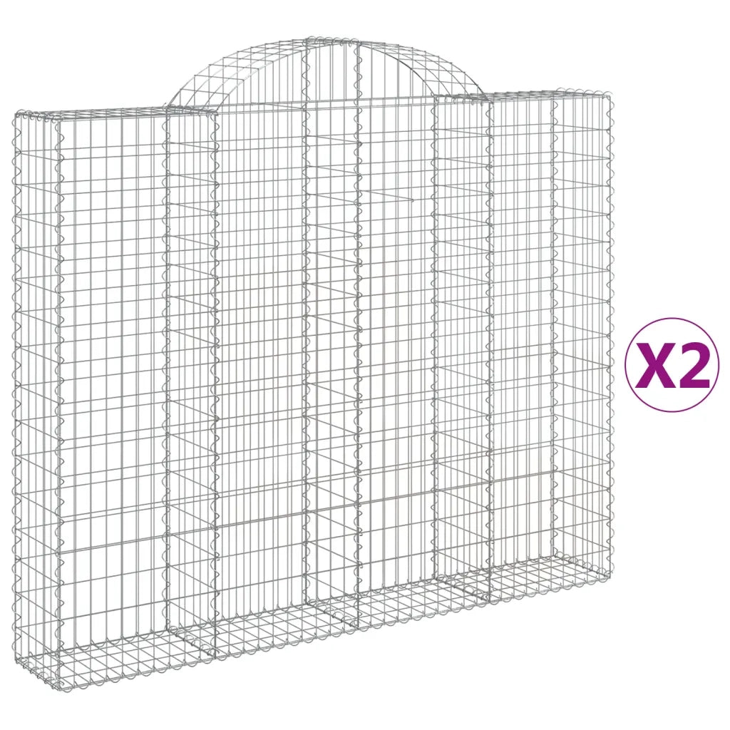 Cesti Gabbioni ad Arco 2 pz 200x30x160/180 cm Ferro Zincato 3146173