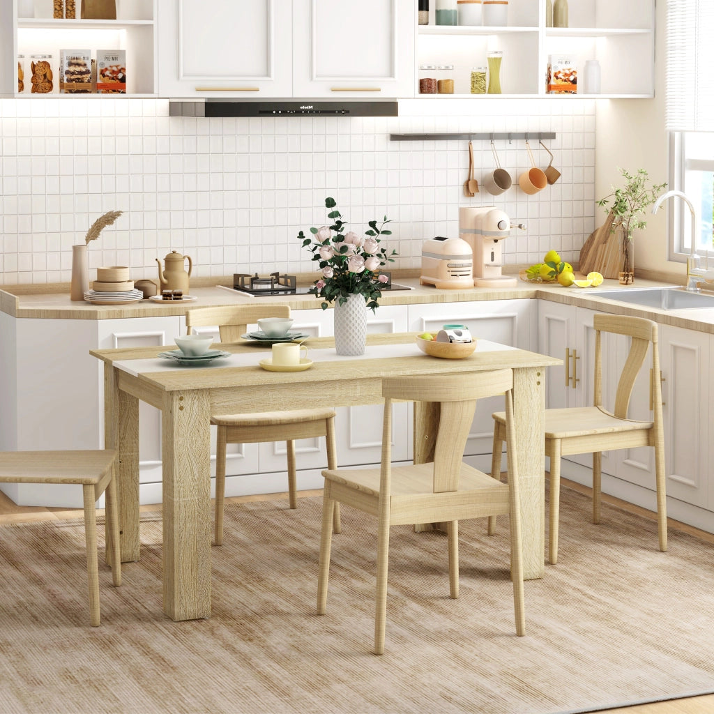 Tavolo da pranzo allungabile ¨C Zephmum ¨C Bianco e rovere 140x89.5x75 cm