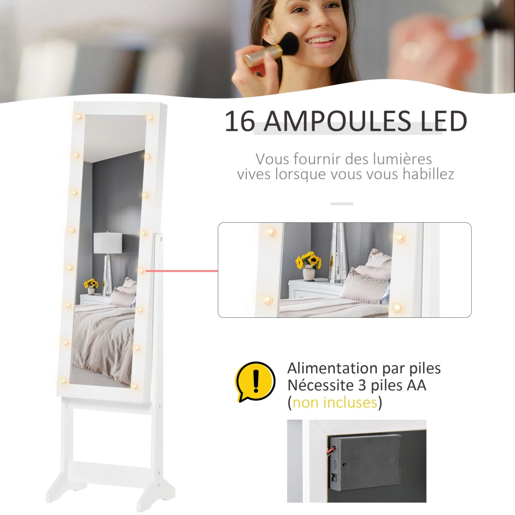 Armadio da bagno con specchio e cassetti ¨C Zephmum ¨C Bianco 60x50x180