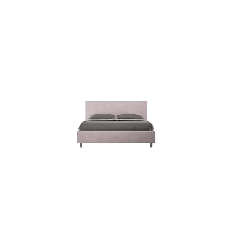 Letto imbottito Matrimoniale 160x200 cm Adele - Con rete,Glicine,Microfibra