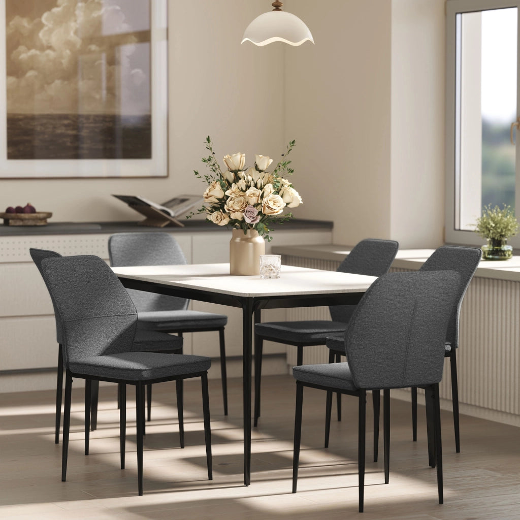 Set di 2 Sedie da Pranzo Imbottite in Velluto con Schienale Curvo e Gambe in Metallo ¨C Minimal ¨C Grigio 45x57x86 cm
