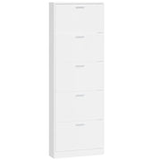 Scarpiera mobile contenitore per scarpe mobile per ingresso/corridoio/soggiorno finitura lucida 59 x 17 x 169 cm legno ingegnerizzato bianco 02_0021307
