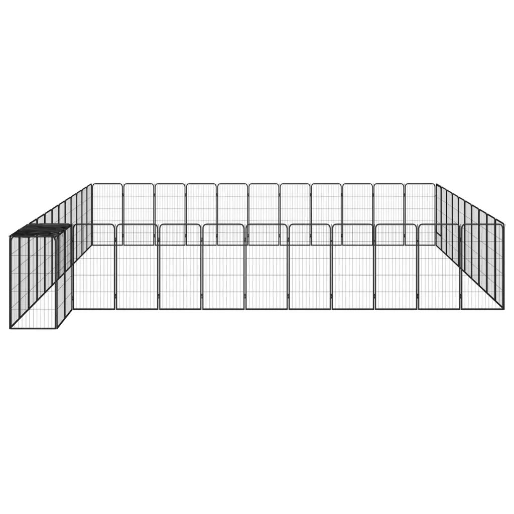 Box Cani 46 Pannelli Nero 50x100 cm Acciaio Verniciato Polvere 3115957