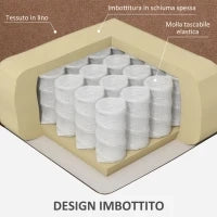 Poltrona Alzapersona Massaggiante a 8 Punti con Telecomando, in Tessuto Effetto Lino, 90x101x107 cm, Caffè