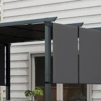 Gazebo Pergola 3x3.5 m con 3 Tettucci Regolabili in Acciaio e Poliestere Anti UV, Grigio