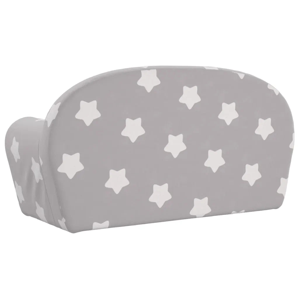Divano Letto Bambini a 2 Posti-Sofa Letto-Daybed Grigio Chiaro con Stelle Peluche 436348