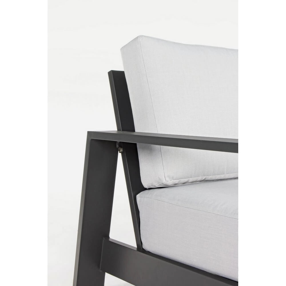 Set salotto 4 posti da esterno con cuscini in alluminio effetto legno - BALTIC