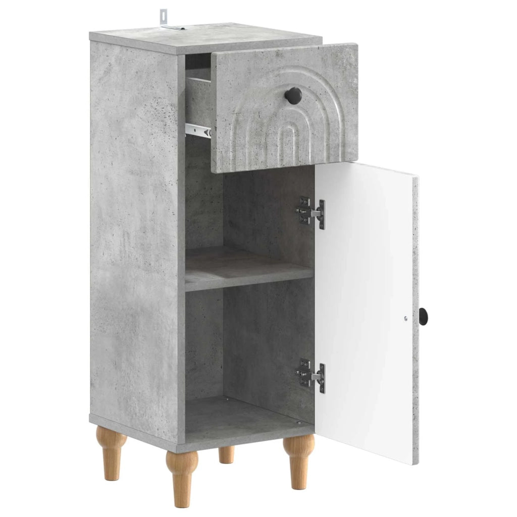 Mobiletto da Bagno ALKMAAR Grigio Cemento 30 x 31 x 80 cm 896168