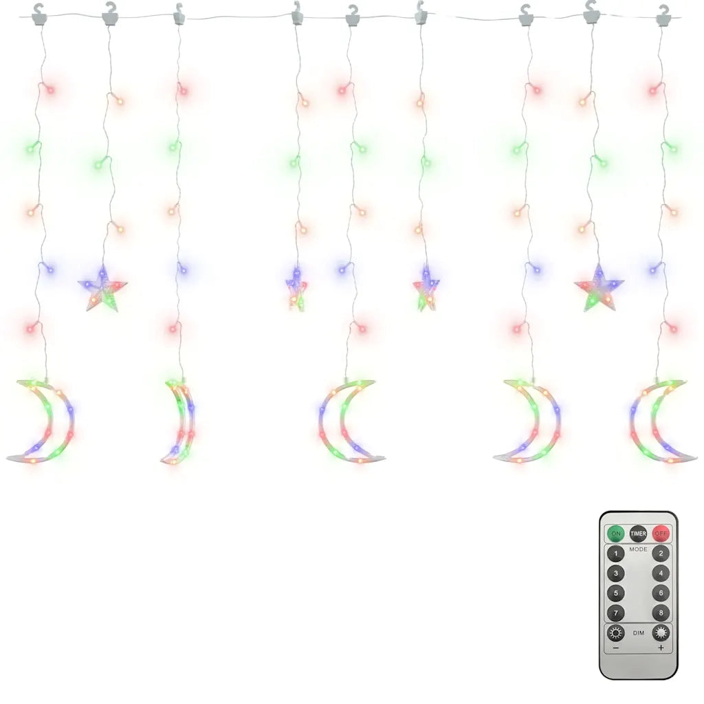 Lucine Stella e Luna con Telecomando 138 LED Colorate cod mxl 40566