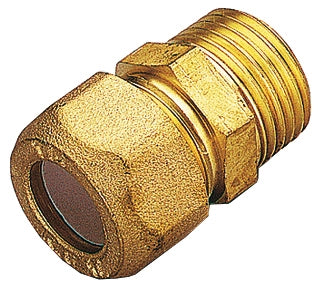 RACCORDO OTTONE DIRITTO BICONO M/GAS 12X3/8- TIEMME- 10,0 pz