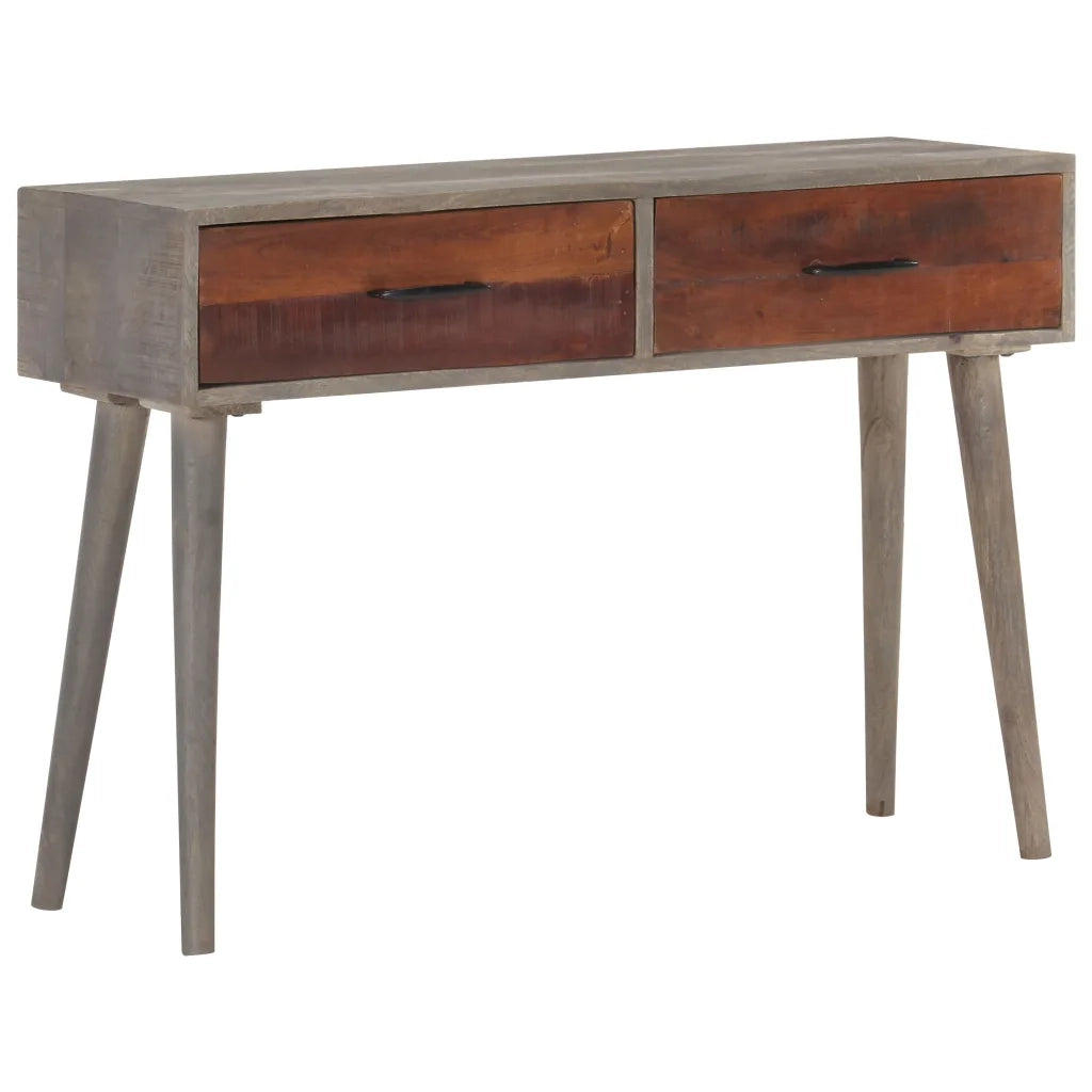 Tavolo Consolle | Tavolo d'Ingresso Grigio 110x35x75 cm in Massello di Mango Grezzo