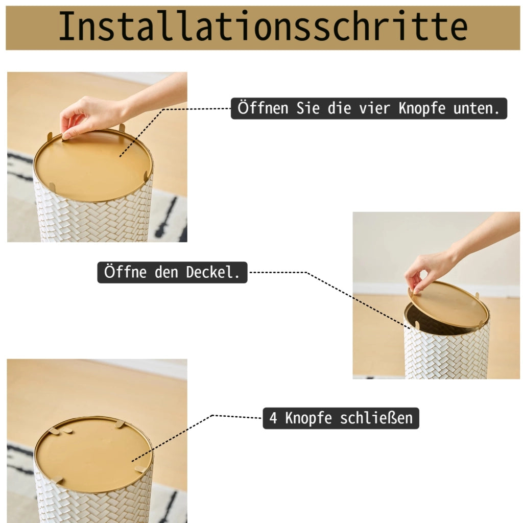 Fioriera a più livelli set da 3 con altezze differenziate in metallo oro e bianco per piante e decorazioni indoor