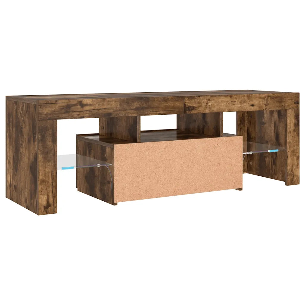Mobile TV | Armadietto TV | Mobile Porta TV con Luci LED Rovere Fumo 120x35x40 cm