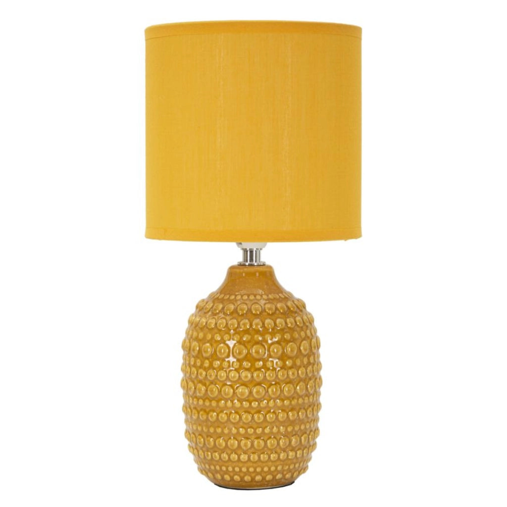 Lampada da Tavolo VKH95, Giallo, Ceramica, 15x15x30,5 cm
