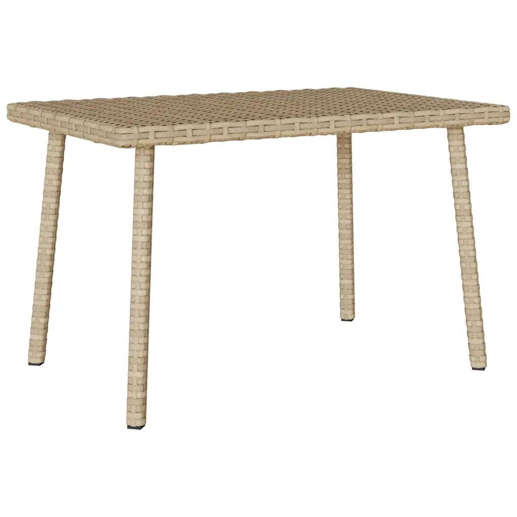 vidaXL Tavolino da Giardino Rettangolare Beige 60x40x37 cm Polyrattan