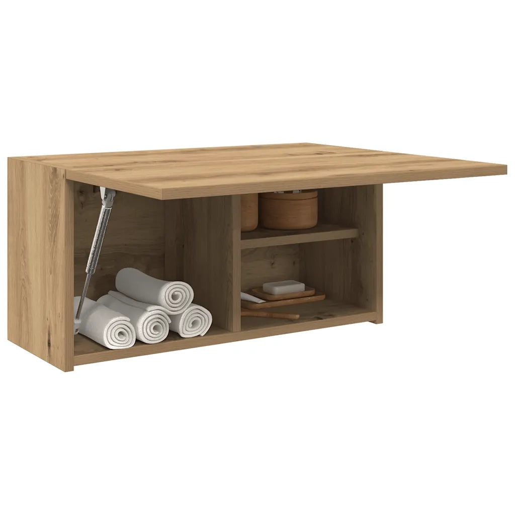 Mobiletto da Bagno Rovere Artigianale 60x25x30 cm Truciolato 860066
