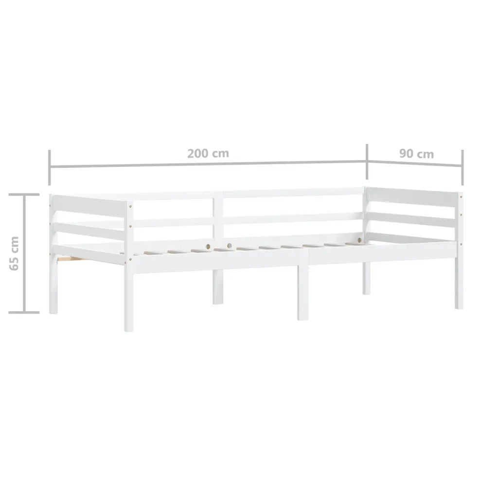 Dormeuse Estraibile senza Materasso Bianca Legno Pino 90x200 cm 322052