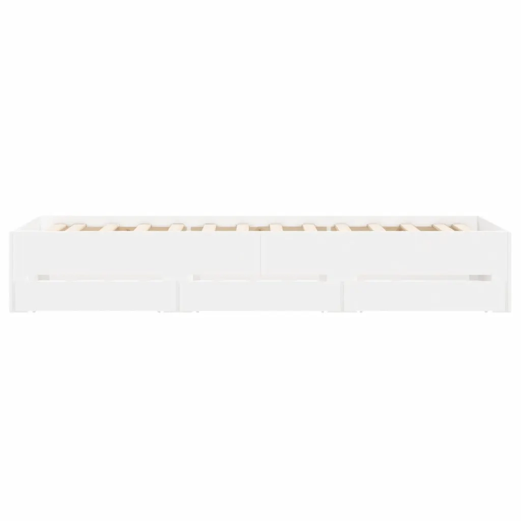 Giroletto con Cassetti Bianco 90x200 cm in Legno Multistrato