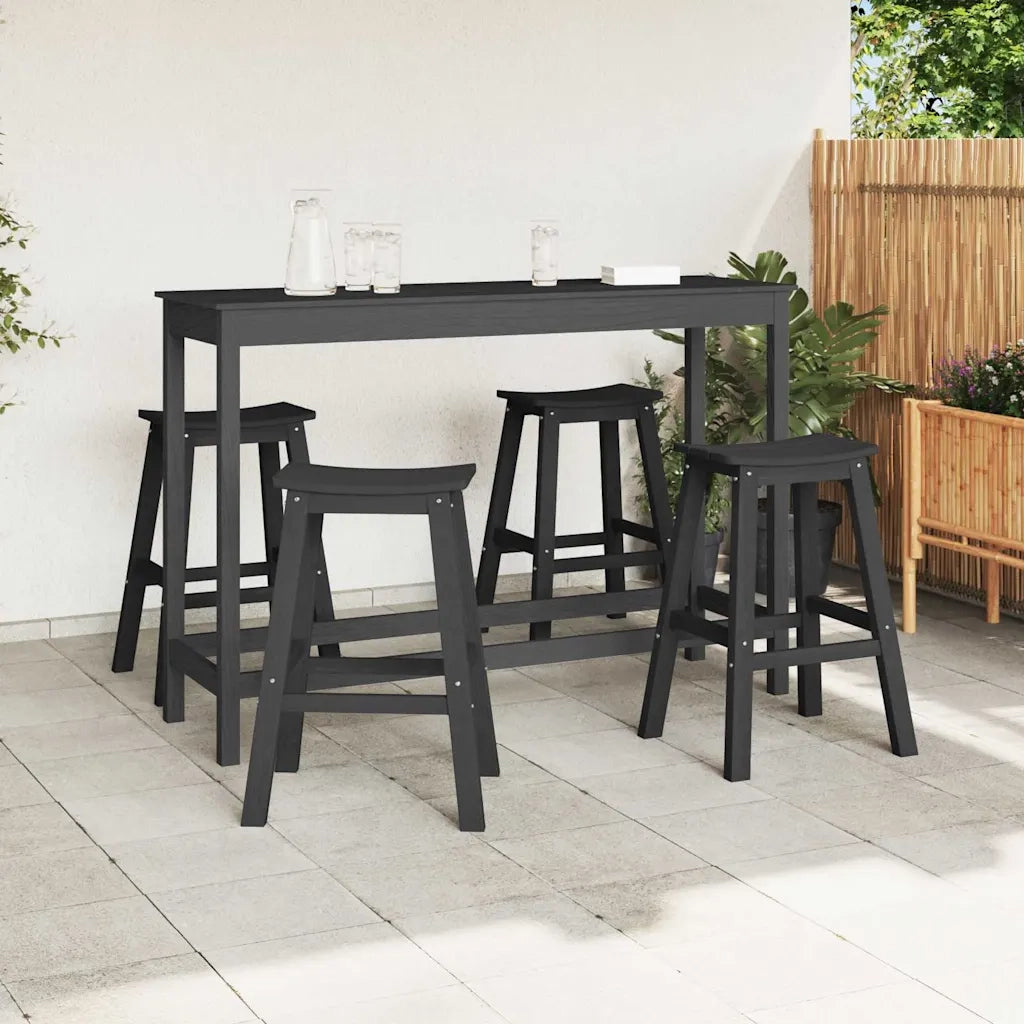 Set Bar da Giardino 4 pcs Nero HDPE 3335805