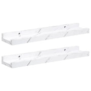 2 pz Scaffale da parete | Ripiano a parete | Mensola a parete Marmo Bianco 40 x 9 x 3 cm