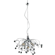 LISBONA LAMPADARIO DESIGN MODERNO IN METALLO COLORE CROMATO E14 5 LUCI 46 WATT