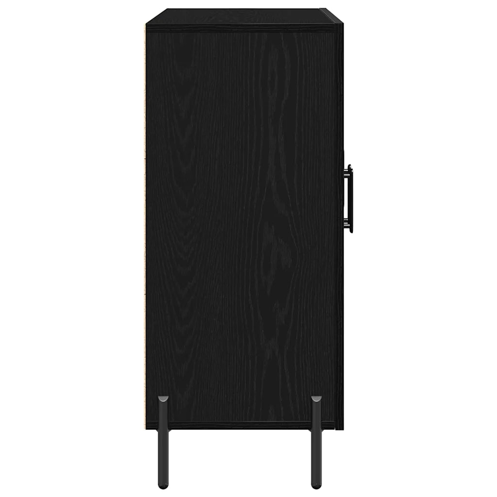 Credenza Rovere Nero 90 x 34 x 80 cm Legno multistrato 869081