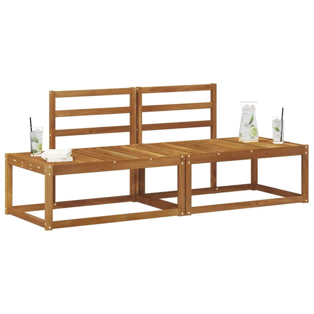 Divano da Esterno 2 Pezzo-Divano da Giardino-Divano componibile Naturale 182,5 x 63 x 73 cm