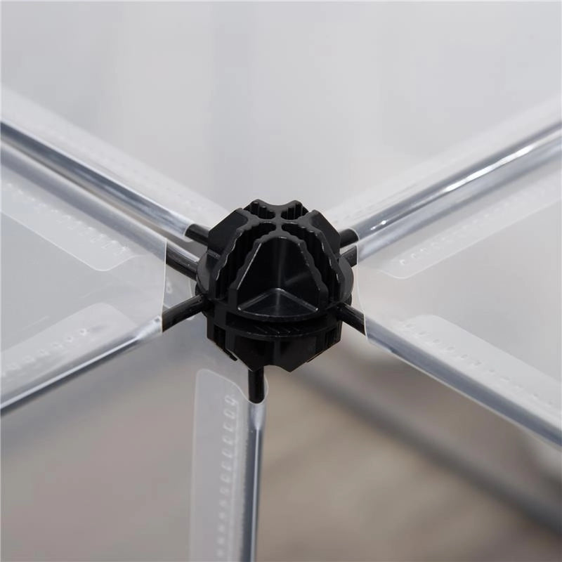 RECINTO PER ANIMALI MODULABILE CON PANNELLI 35X35 CM E ACCESSORI IN ACCIAIO E PP 140X70X70 CM NERO