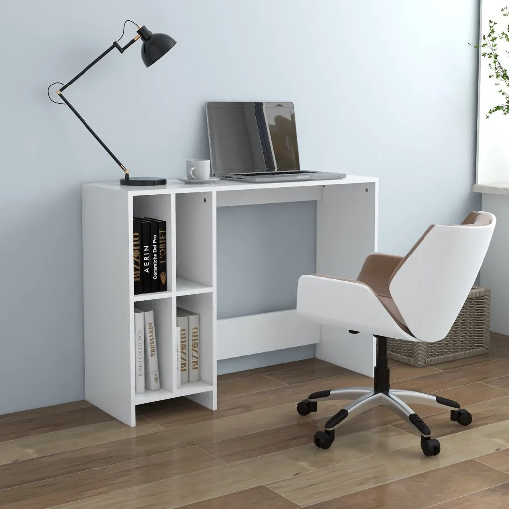 Scrivania | Tavolo da Ufficio Bianca 102,5x35x75 cm in Legno Multistrato