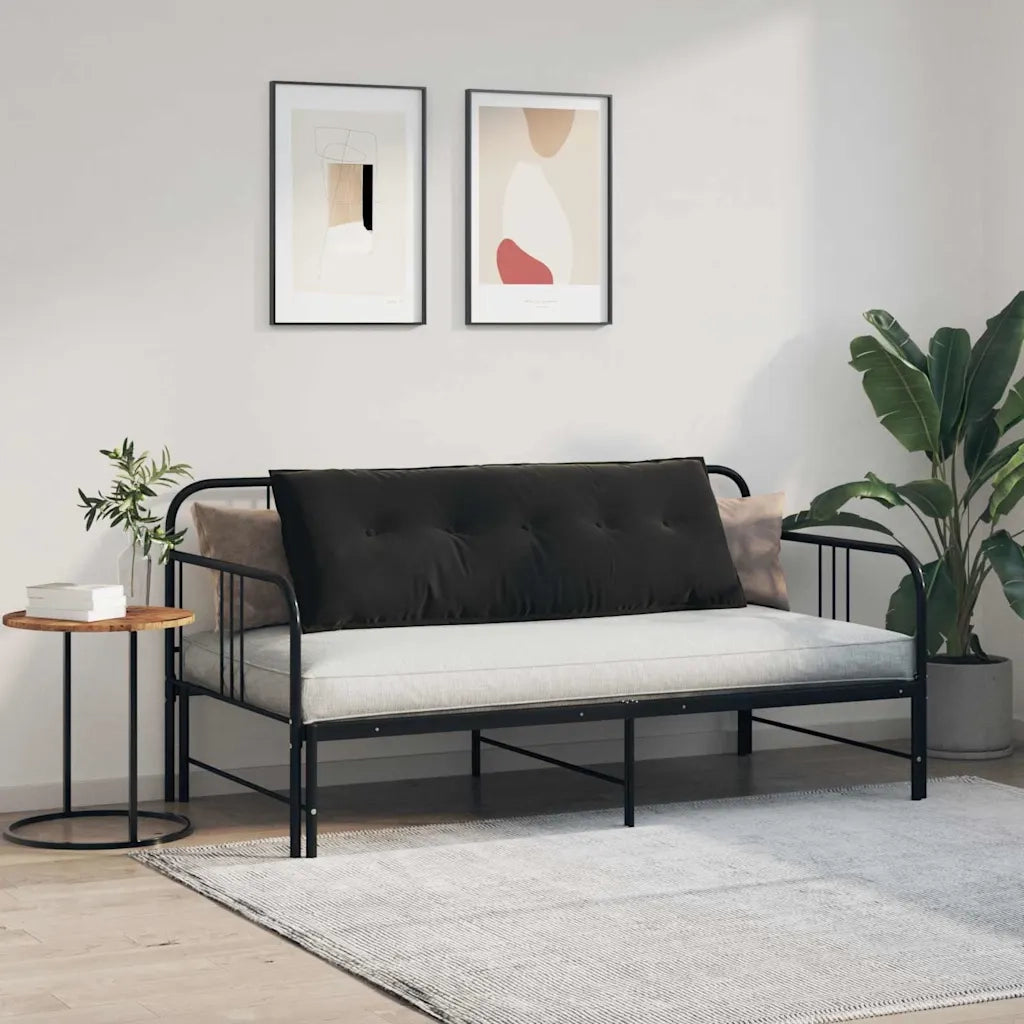 Cuscino per Schiena Nero 140 x 50 cm Tessuto in Cords 42014853