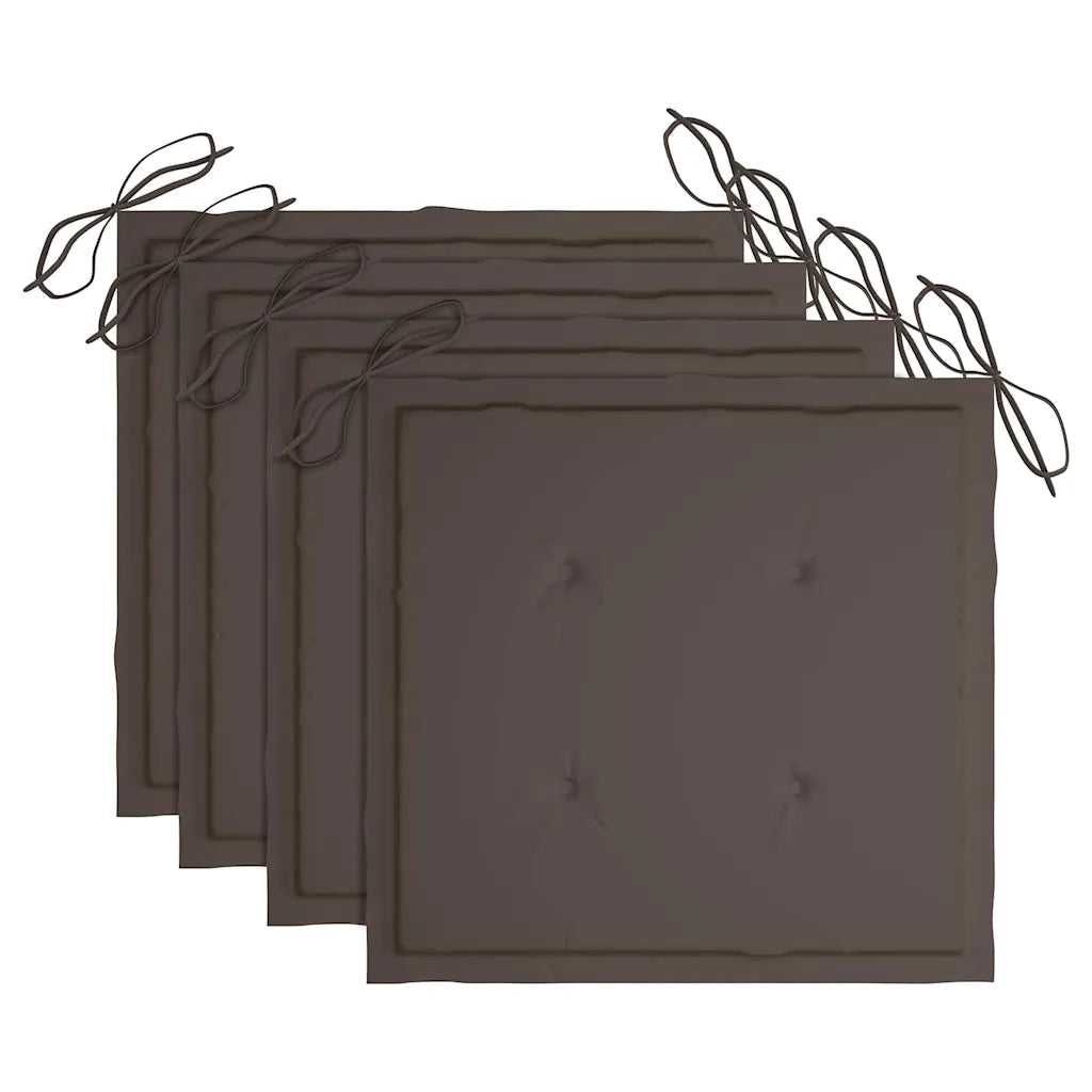 Sedie da Giardino Pieghevoli con Cuscini 4 pz Massello di Teak 3072731