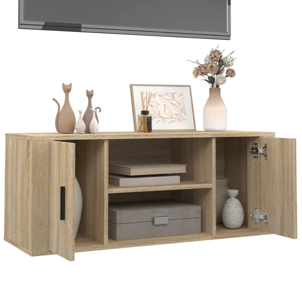 Mobile per TV Rovere Sonoma 100x35x40 cm Legno Multistrato cod mxl 26681