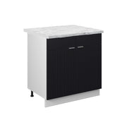 Vicco Mobiletto base per cucina Nero a righe 80 cm , PL Marmo