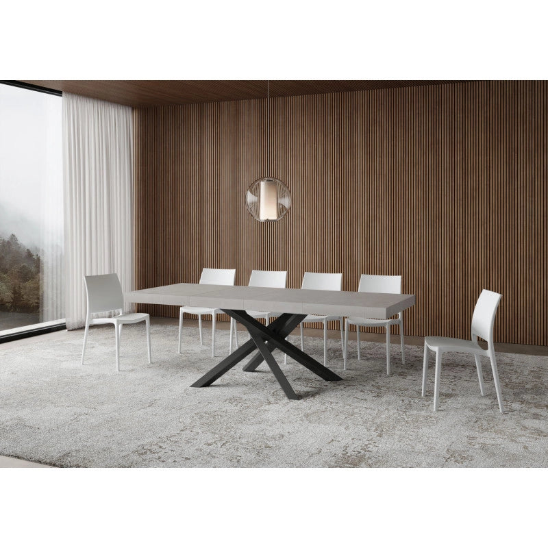 Tavolo allungabile 140/400x90 cm Volantis Premium telaio Antracite - Cashmere
