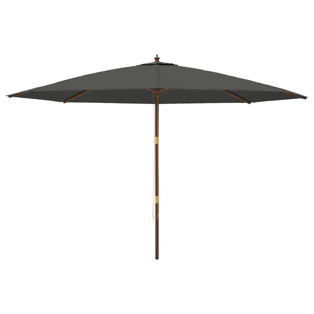 Ombrellone da giardino con palo in legno 400 x 273 cm antracite 02_0008336