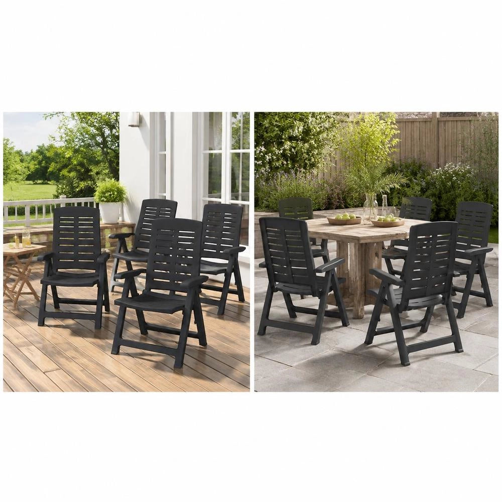 Garden Loungers, Set Of 4, Anthracite