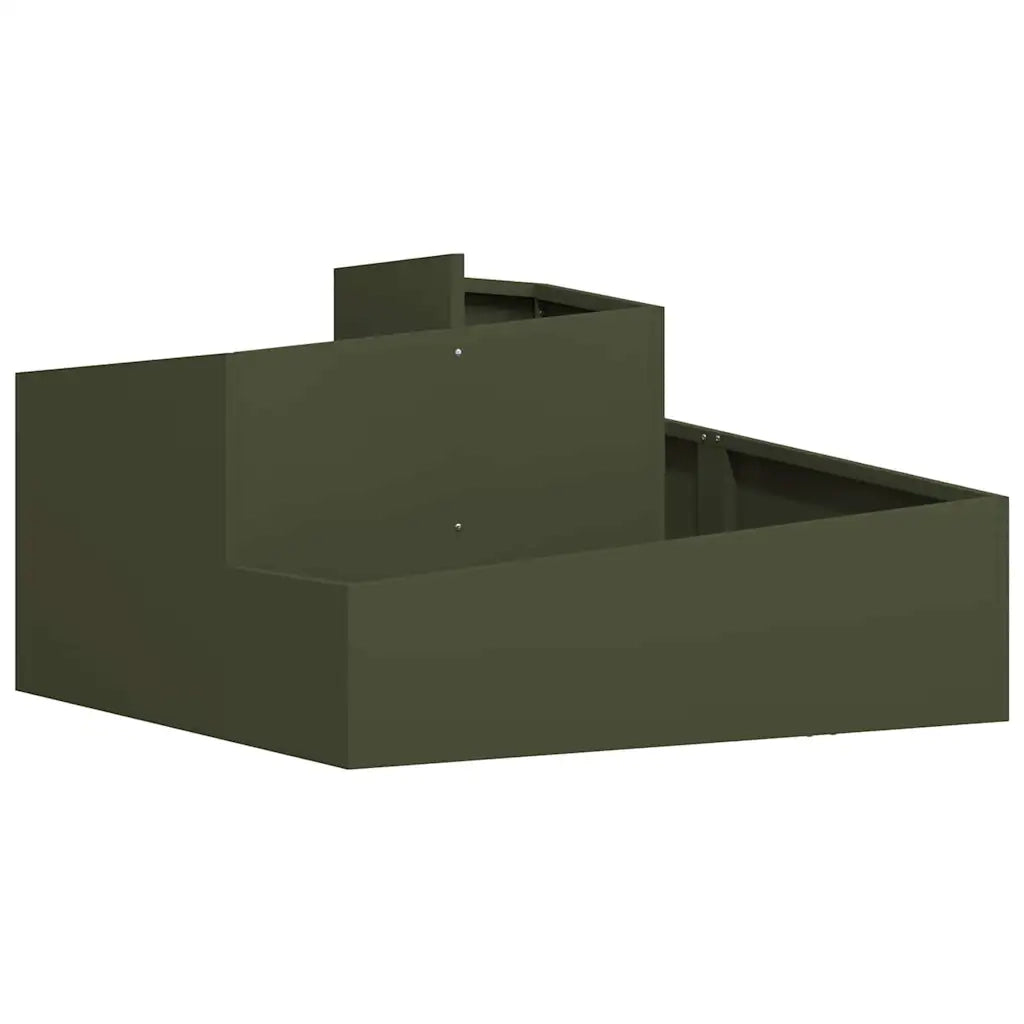 Vaso da giardino-Fioriera Esterno-Contenitore per Piante Verde oliva 80 x 80 x 50 cm