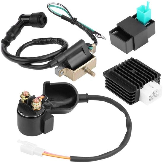 Componente di Accensione - Regolatore e Ricaricatore - Relè di Avvio - Nero - Adatto per Quad - 50cc 70cc 90cc 110cc 125cc