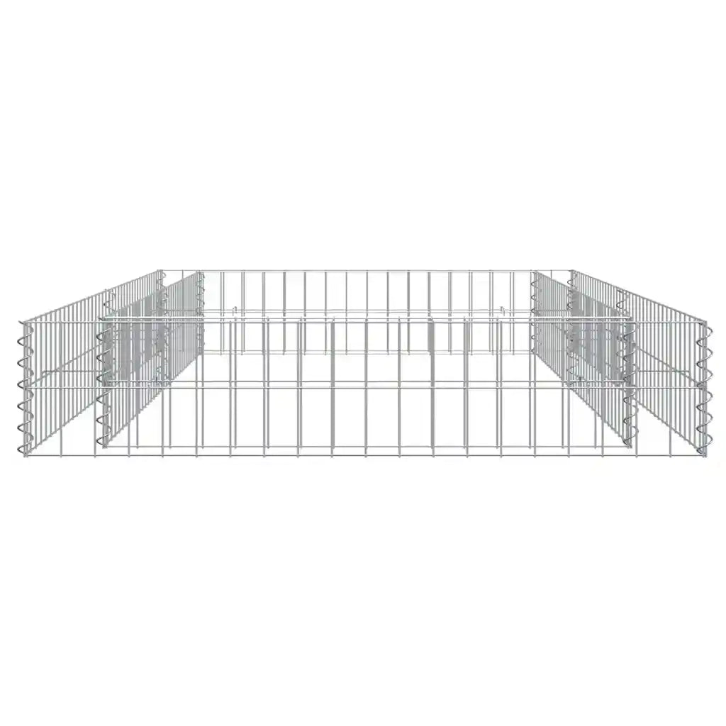 Gabbione Letto Rialzato in Acciaio Zincato 200x100x20 cm 151312