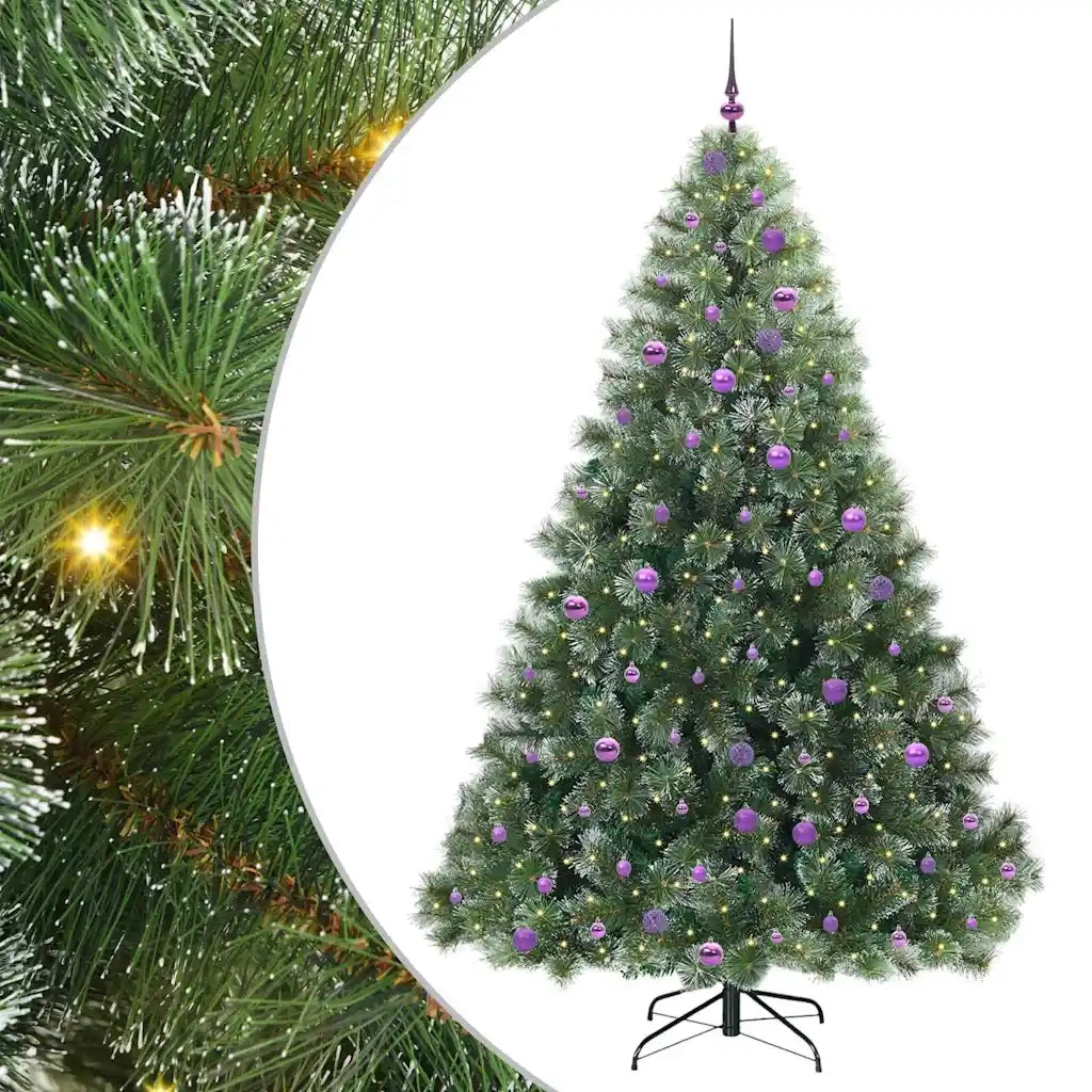 Albero di Natale artificiale con 300 LED Verde 240 cm PE e PVC